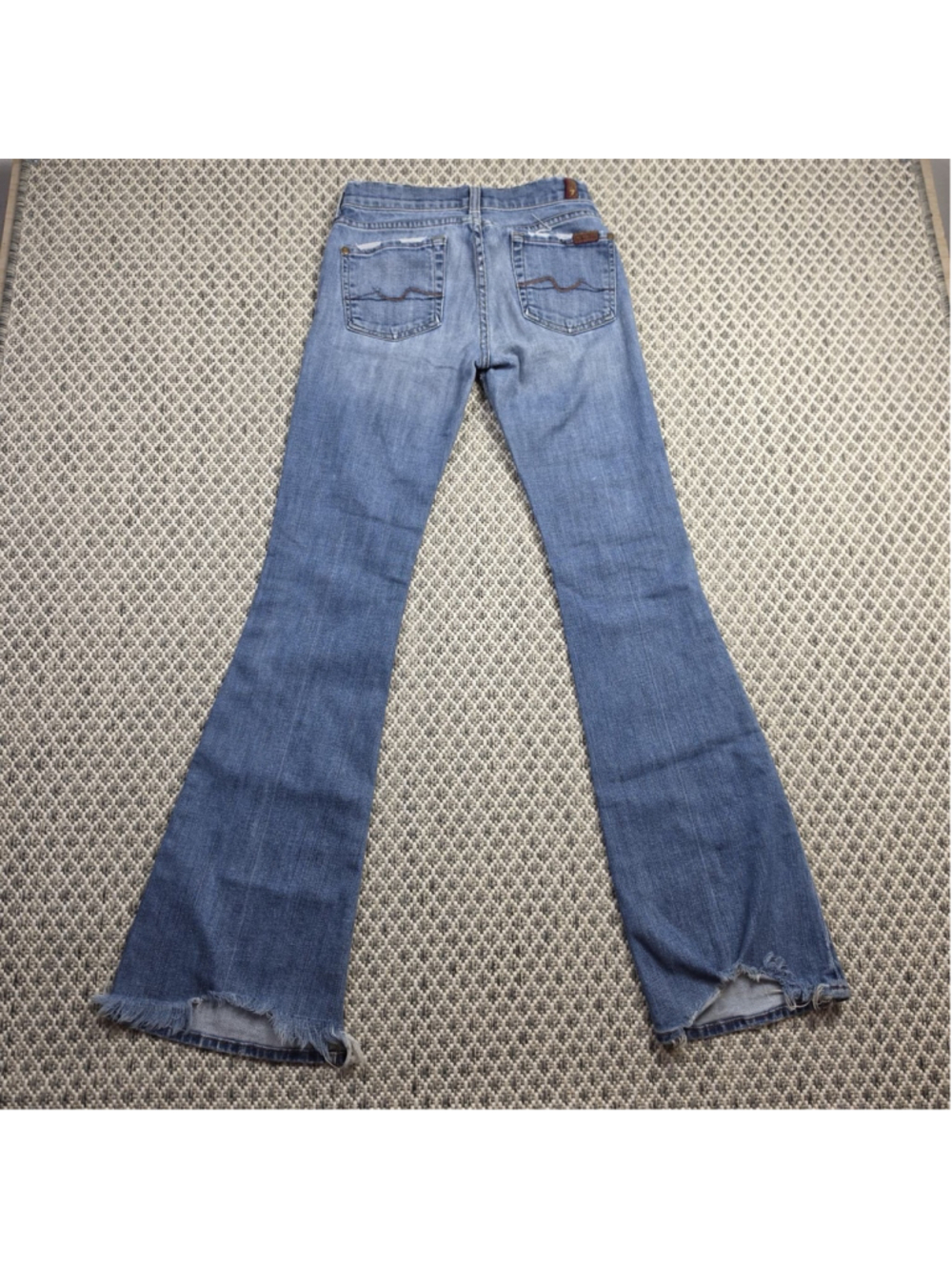 7 For All Mankind Dojo Flare Jeans Women’s Size 25 Distressed Medium Wash - Picture 3 of 12